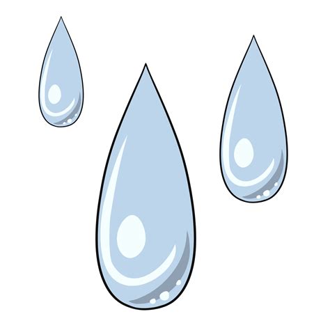 set  large elongated water droplets splashes vector illustration