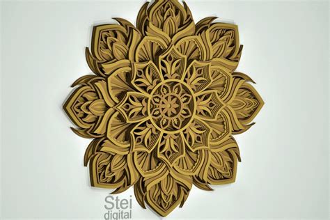 3d Layered Flower Mandala Cricut SVG DXF Laser Cut File D4 1130233