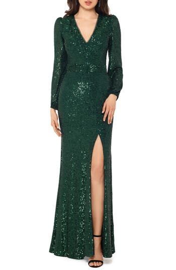 Xscape Evenings Xscape Long Sleeve Sequin Gown Nordstrom Long