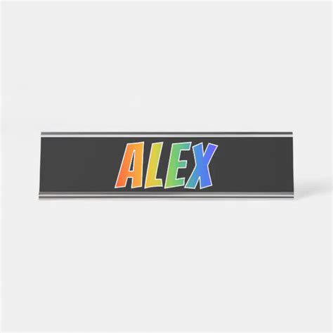 First Name Alex Fun Rainbow Coloring Desk Name Plate Zazzle