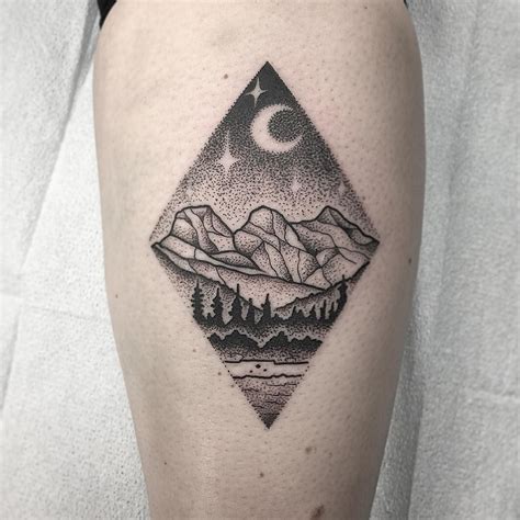 Minimalist mountain tattoo triangle - icmong