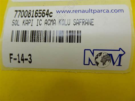 7700816564 SOL KAPI İÇ AÇMA KOLU ÇIKMA İç Açma Kapı Kolu Renault