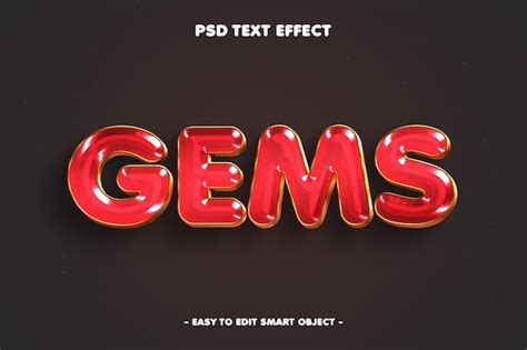 Effet De Texte Modifiable Gemmes PSD Gratuite