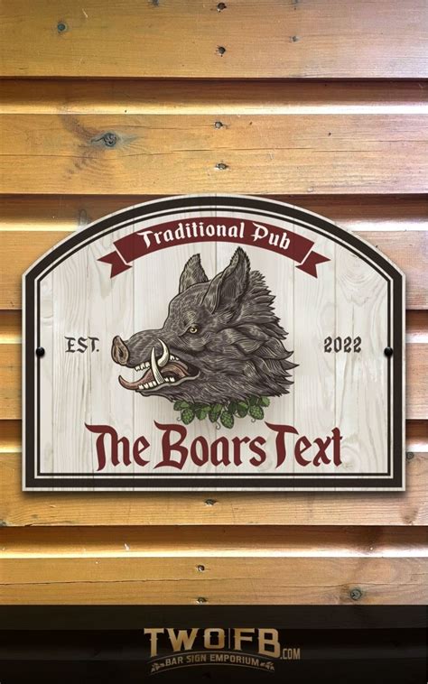 Boars Head Pub Sign Personalised Bar Sign Two Fat Blokes Ltd