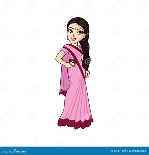 Beautiful Indian Women Character Design Illustration 235111590