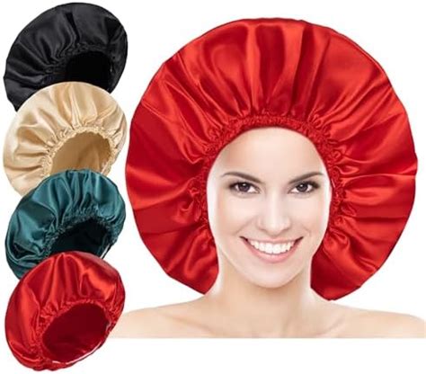 Amazon 2PCS Large Satin Silk Hair Bonnet For Sleeping Elastic