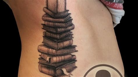 Book Stack Tattoo