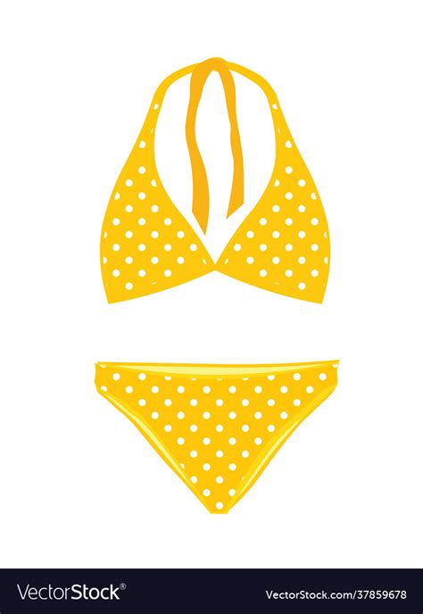 Yellow Polka Dot Bikini Royalty Free Vector Image