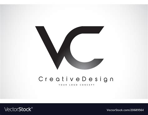 Vc V C Letter Logo Design Creative Icon Modern Vector Image