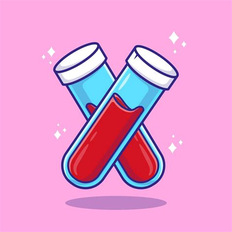 Ilustración De Vector De Dibujos Animados De Sangre De Tubo De Vacutainer Vector Aislado Del