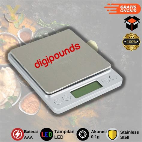 Jual Timbangan Dapur Digital Digipounds 3KG Bumbu Kopi Emas Stainless