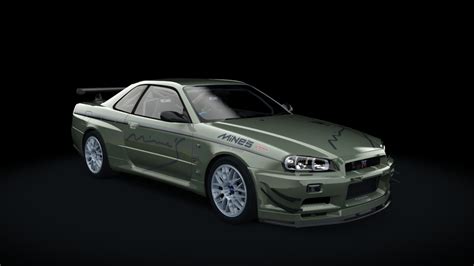 【assetto Corsa】mines スカイライン R34 Gt R N1 Base 06 Mines Bnr34