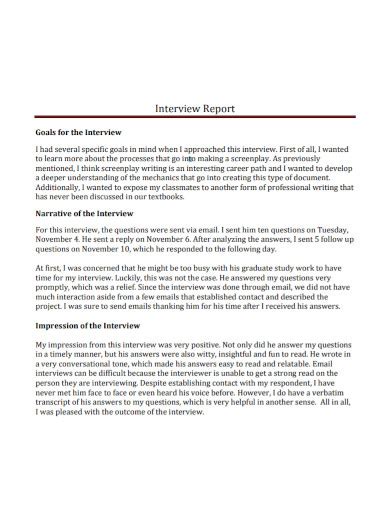 Narrative Interview Report 3 Examples Format Pdf Examples