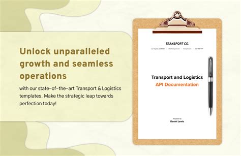 Transport And Logistics Api Documentation Template In Pdf Google Docs