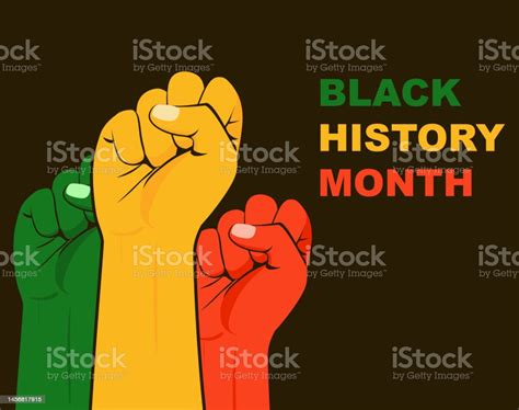 Black History Month Flag Hands Stock Illustration Download Image Now