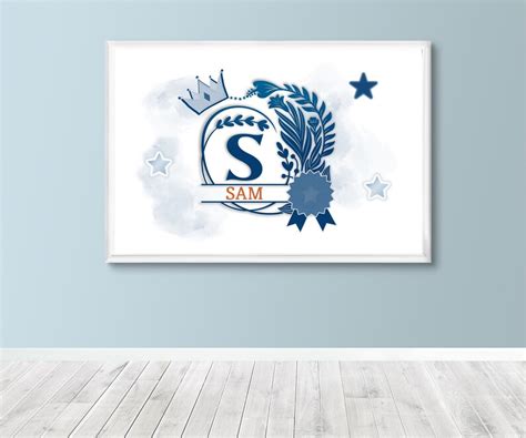 Sam Boy Name Name Wall Art Decor Initial Baby Name Nursery Etsy