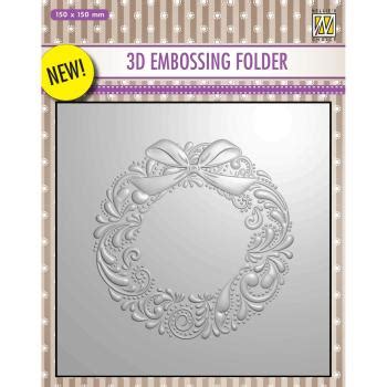 Nellie S Choice D Embossing Folder Christmas Wreath Faltkarten