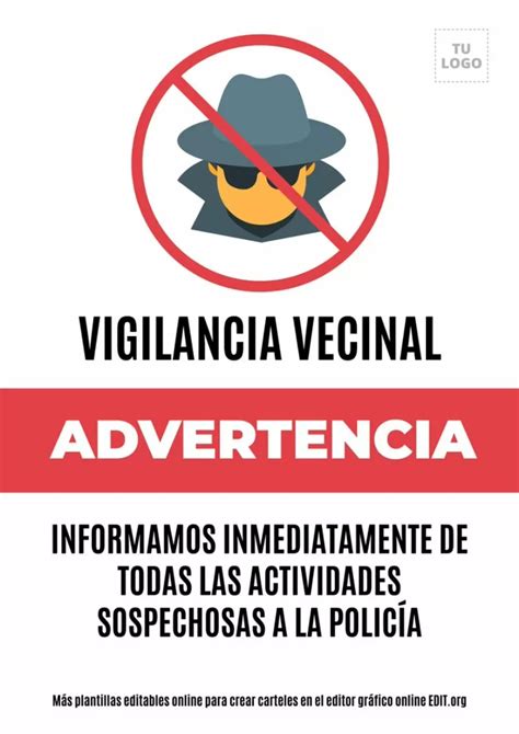 Crea Carteles De Alerta Vecinos Vigilando Online