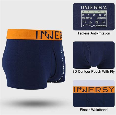 Buy Innersy Mens Trunk Underwear Short Leg Boxer Briefs Cotton Stretch 4 Pack Online At Lowest