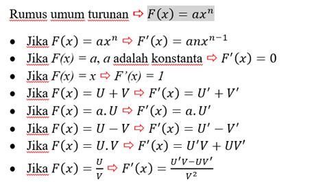 Matematika Turunan Fungsi Aljabar Fungsi Turunan Trigonometri Dan