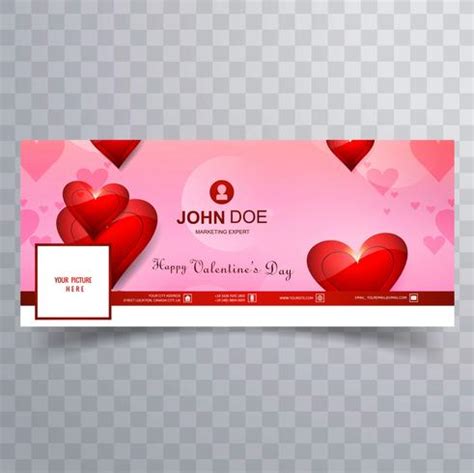 Abstract valentine's day facebook cover design illustration 243586 Vector Art at Vecteezy