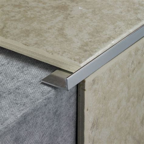 Buy Tile Trim Mm X Lengths Aluminium Chrome L Shaped Straight Edge