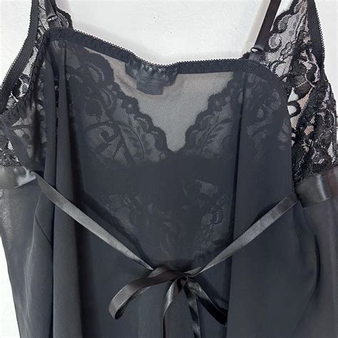 Mini Black Lingerie Slip Dress See Through Very Depop