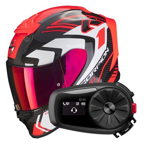 Pack Casco Moto Kit Bluetooth Scorpion Exo R Evo Carbon Air Supra