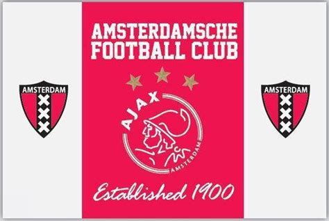 Ajax Vlag Groot Logo Est Rood Wit Bol