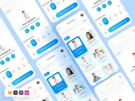 Free Doctor Medical App Ui Template Sketch Figma Xd Behance