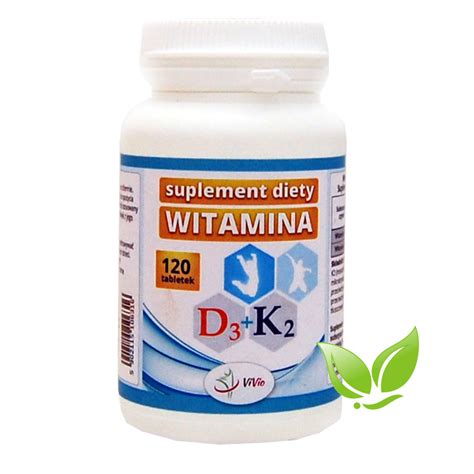 Witamina K2 MK 7 100mcg D3 2 000IU 120 Tabletki Vivio D 3 K2Mk7