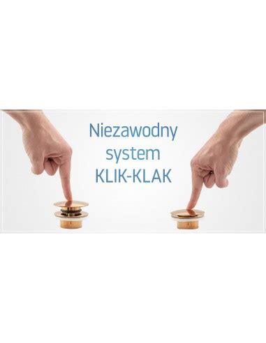 Korek Umywalkowy Uniwersalny Klik Klak Black Czarny Mat