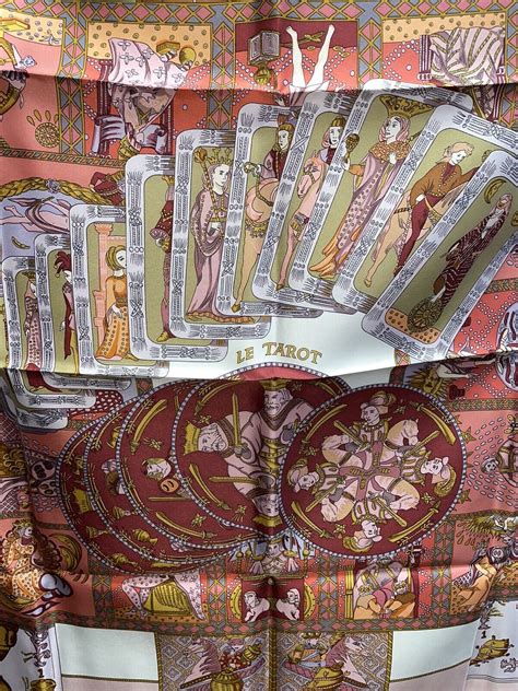 Rare Vintage Hermes Silk Scarf Le Tarot Carre De Gem