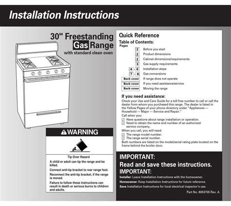 Manual For Whirlpool Electric Stove