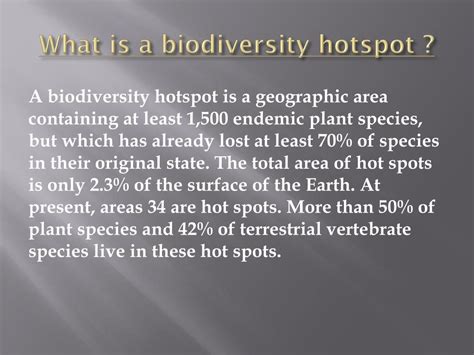 Ppt Biodiversity Hotspots Powerpoint Presentation Free Download Id 2112841