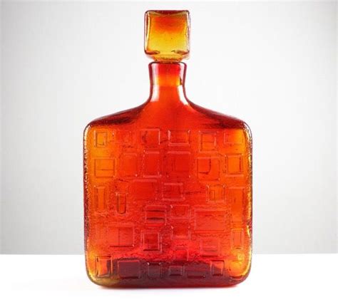 Vintage Glass Genie Bottle With Brick Pattern