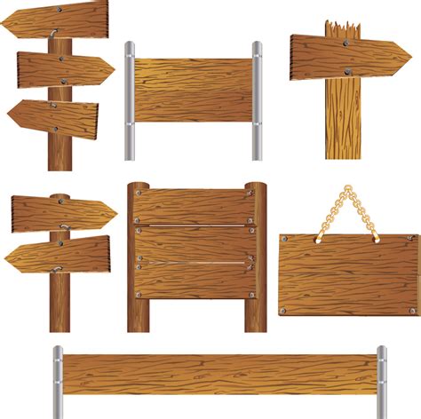 Wooden Signs Indicate Vector Free Vector 4vector