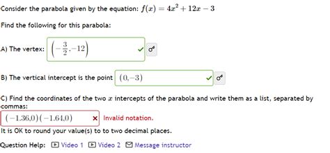 Solved Consider The Parabola Given By The Equation Chegg