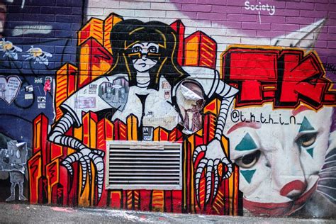 Graffiti Street Art in Melbourne Australia, Victoria Stock Photo ...