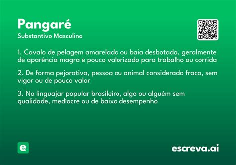 O Que Significa Pangaré - Pangaré - Significado e Sinônimo - escreva.ai