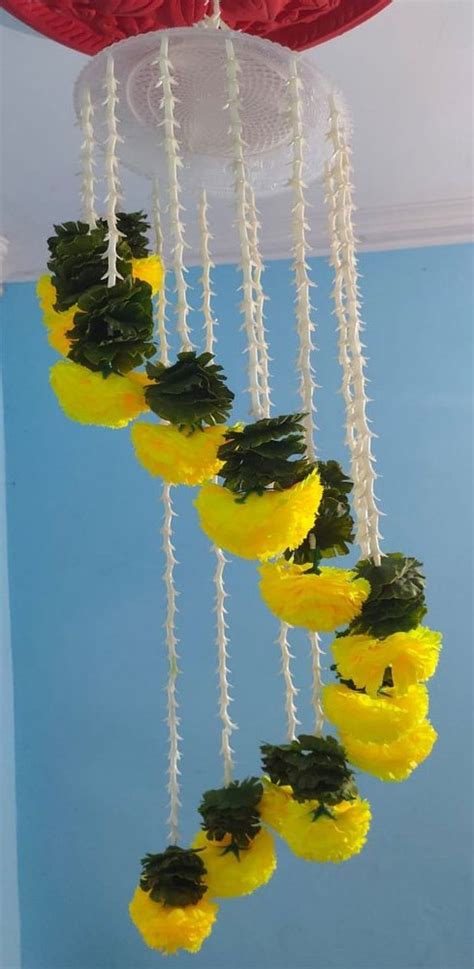 Plastic Yellow Marigold Artificial Flower Jhumar At Rs Piece In New