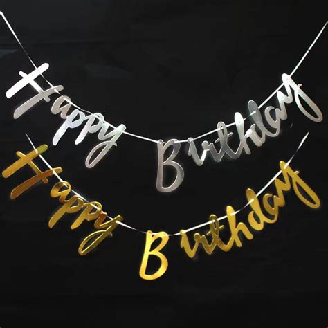 Jual Banner Happy Birthday Sambung Gold Silver Banner Murah Shopee