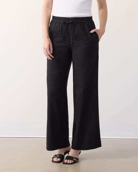 Pantalon En Lin Jambe Large Et Taille Haute R Gulier Reitmans