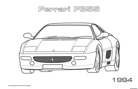 Ferrari F355 1994 Coloring Page Printable