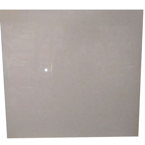 Polished White Ceramic Double Charge Floor Tile Size X Feet