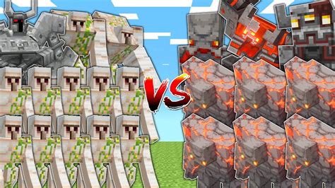 Iron Golems Vs Redstone Golems In Mob Battle Youtube