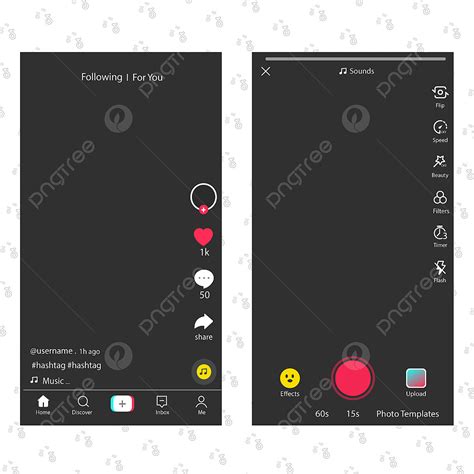 Social Media Apps Vector Hd Png Images Tik Tok Screen Interface In