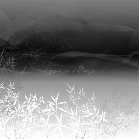 Chinese Or Japanese Bamboo Grass Oriental Wallpaper Vector Illustration