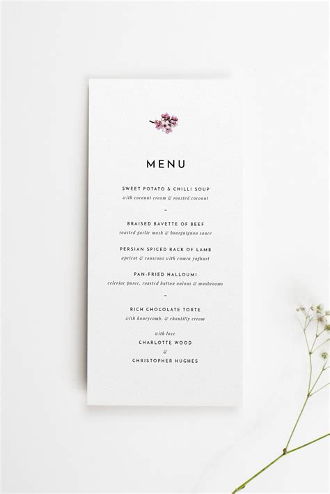 Customisable wedding day menu designs – Artofit