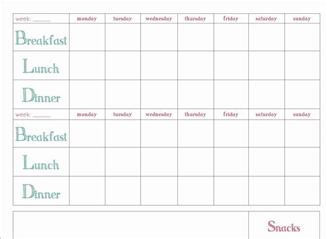 Editable Weekly Meal Planner Template Word Download These 18 Free Meal Planner Templates In Ms